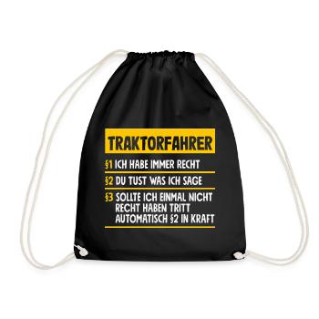 Drôle de tracteur tracteur Cadeau - Sac de sport léger - noir - Devant