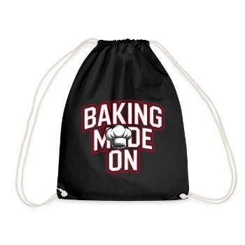 Backen Modus An - Kochhut Design - Turnbeutel - Schwarz - Vorne