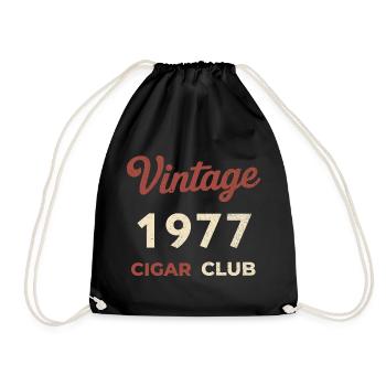 Vintage 1977 Cigar Club Rétro Naissance Année Cadeau - Sac de sport léger - noir - Devant