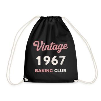 Vintage 1967 – Baking Club Retro Birth Year - Drawstring Bag - black - Front
