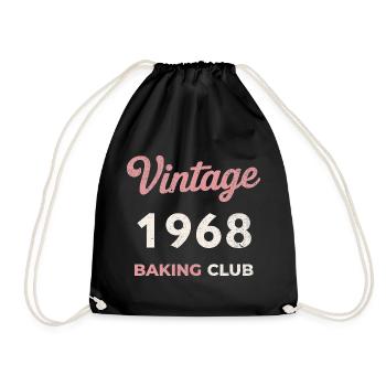 Vintage 1968 – Baking Club Retro Birth Year - Drawstring Bag - black - Front