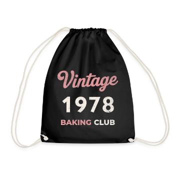 Vintage 1978 – Baking Club Retro Birth Year - Drawstring Bag - black - Front