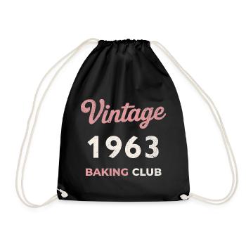 Millésime 1963 – Année de naissance rétro du Baking Club - Sac de sport léger - noir - Devant
