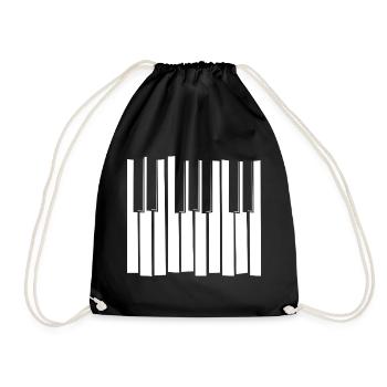 Motif de bandes de clavier piano - Sac de sport léger - noir - Devant