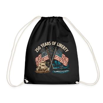 250 Jahre Liberty USA 1776 bis 2026 Patriotisch - Turnbeutel - Schwarz - Vorne