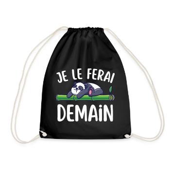 Lustiges T-Shirt "Je Le Do" morgen – lustiger Satz - Turnbeutel - Schwarz - Vorne