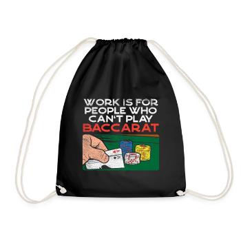 Baccarat Player Casino Gambling Design - Drawstring Bag - black - Front