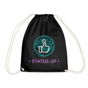 Status Up Brain Gehirn Level Up AI - Drawstring Bag - black - Front