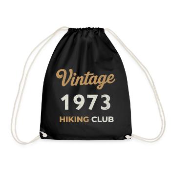 Vintage 1973 – Sailing Club Retro Birth Year - Drawstring Bag - black - Front