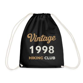 Vintage 1998 – Sailing Club Retro Birth Year - Drawstring Bag - black - Front