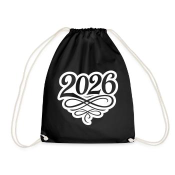 2026 year - Drawstring Bag - black - Front
