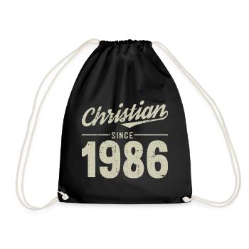 Christian style since 1986 - Drawstring Bag - black - Front