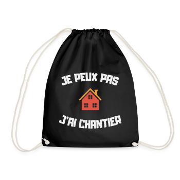 I can't I have a home DIY humor site - Drawstring Bag - black - Front