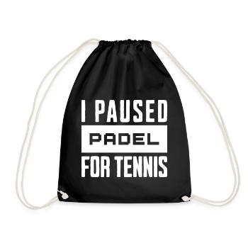 Tennis & Padel, T-Shirt, Mug for Tennis Players - Drawstring Bag - black - Front