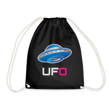 Futuristisches Neon-UFO - Turnbeutel - Schwarz - Vorne