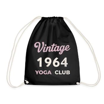 Vintage 1964 Yoga Club Retro Geburtsjahr Jahrgang - Turnbeutel - Schwarz - Vorne