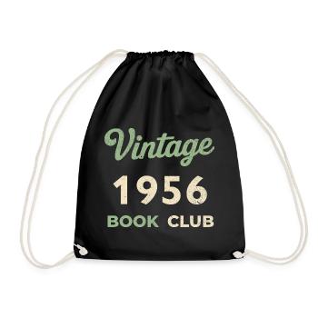 Vintage 1956 Book Club Retro Geburtsjahr Geschenk - Turnbeutel - Schwarz - Vorne