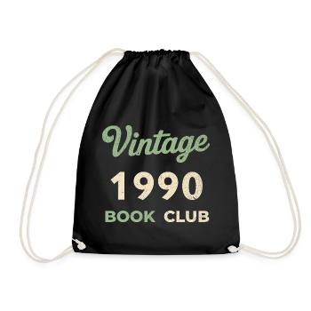 Cadeau vintage de l’année de naissance rétro du club de lecture des années 1990 - Sac de sport léger - noir - Devant