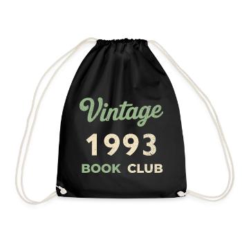 Cadeau rétro de l’année de naissance vintage du club de lecture 1993 - Sac de sport léger - noir - Devant