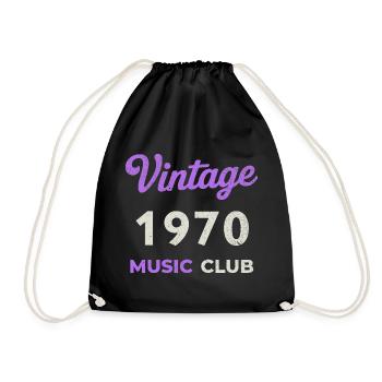 Vintage 1970 Music Club Retro Geburtsjahr Jahrgang - Turnbeutel - Schwarz - Vorne