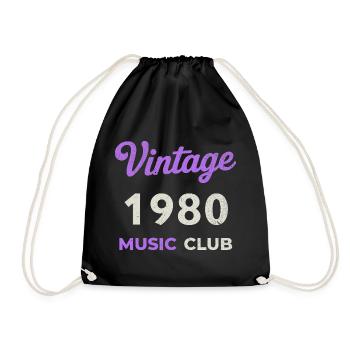 Vintage Music Club des années 1980 Année de naissance rétro Vintage - Sac de sport léger - noir - Devant