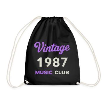 Vintage 1987 Music Club Retro Année de naissance vintage - Sac de sport léger - noir - Devant