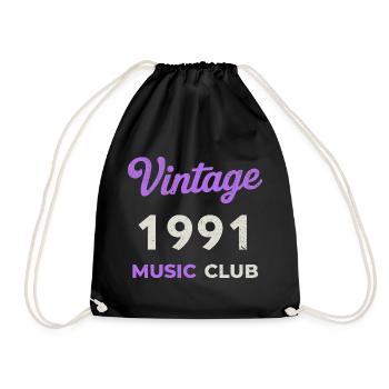 Vintage 1991 Music Club Retro Année de naissance vintage - Sac de sport léger - noir - Devant