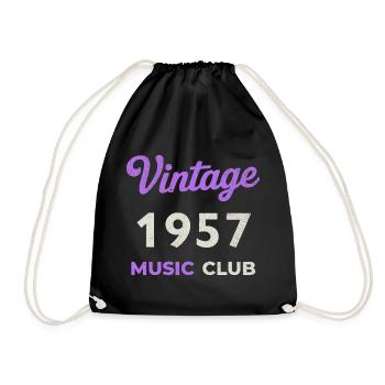 Vintage 1957 Music Club Retro Année de naissance vintage - Sac de sport léger - noir - Devant