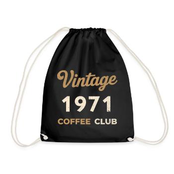 Vintage 1971 – Coffee Club Retro Geburtsjahr - Turnbeutel - Schwarz - Vorne