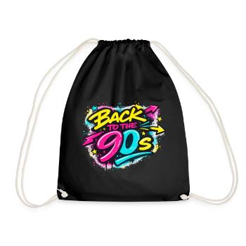 Back to the 90s Neon Graffiti - Drawstring Bag - black - Front