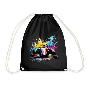 Course Race Car Speed Coloré Splash Art Racer - Sac de sport léger - noir - Devant