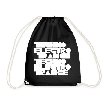 Techno Electro Trance music - Drawstring Bag - black - Front