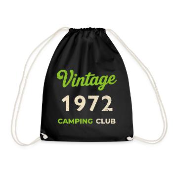 Vintage 1972 – Camping Club Retro Geburtsjahr - Turnbeutel - Schwarz - Vorne