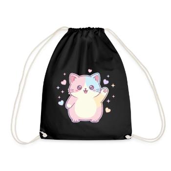 Joie du cœur en chaton pastel - Sac de sport léger - noir - Devant