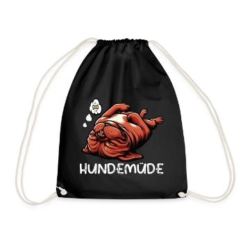 Hundemüde Bordeaux Dogge Bordeauxs Bordeaux Doggen - Turnbeutel - Schwarz - Vorne