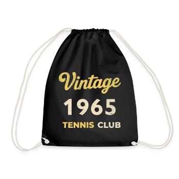 Vintage 1965 Tennis Club Retro Geburtstag Geschenk - Turnbeutel - Schwarz - Vorne