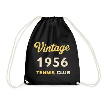 Vintage 1956 Tennis Club Retro Geburtstag Geschenk - Turnbeutel - Schwarz - Vorne