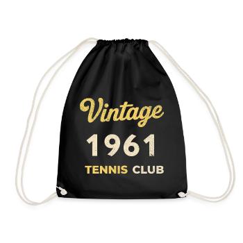 Cadeau d’anniversaire rétro vintage du Tennis Club de 1961 - Sac de sport léger - noir - Devant