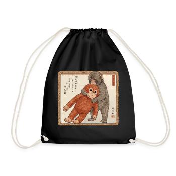 Ukiyo-e Baby Monkey Punch - Turnbeutel - Schwarz - Vorne