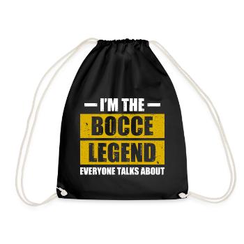Bocce legend Petanque Boule player - Drawstring Bag - black - Front