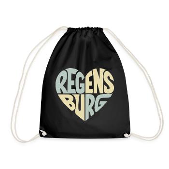 Regensburg Heart Design - Drawstring Bag - black - Front