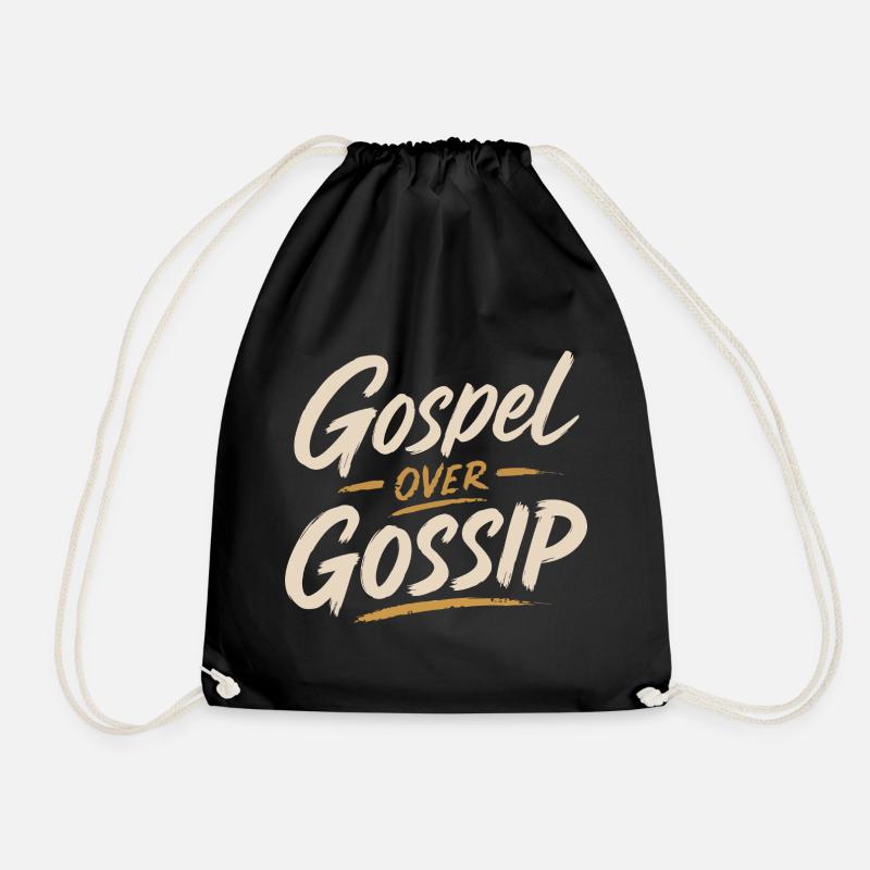 Gospel Over Gossip - Drawstring Bag - black
