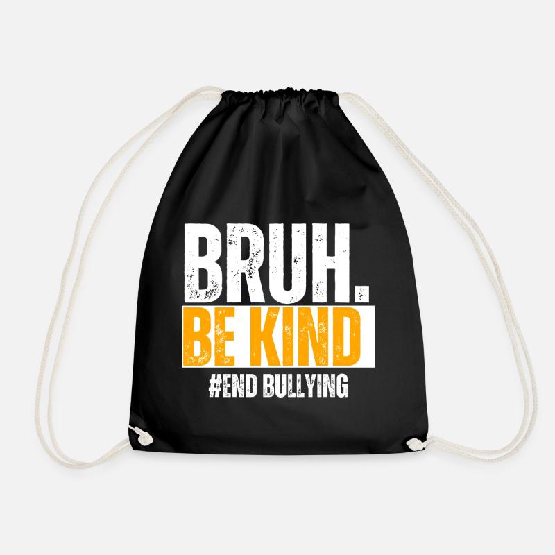 Be Kind Against Bullying - Drawstring Bag - black