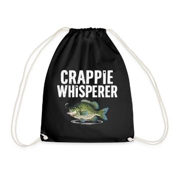 Crappie Flüsterer Fischmotiv - Turnbeutel - Schwarz - Vorne