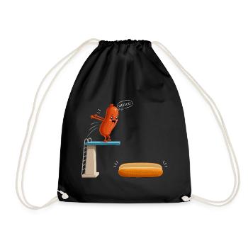 Hot Dog, Sausages, BBQ, Grilling, Griller - Drawstring Bag - black - Front