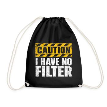 Attention : je n’ai pas de filtre sarcasme ironie humour - Sac de sport léger - noir - Devant