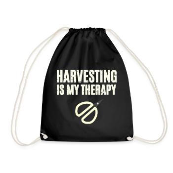 Harvesting Is My Therapy - Drawstring Bag - black - Front