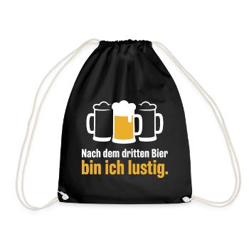 Bier Nach Dem Dritten Bier Lustig JGA Party Malle - Turnbeutel - Schwarz - Vorne