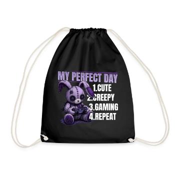 Pastel Goth Soft Goth Gaming Gamer - Drawstring Bag - black - Front