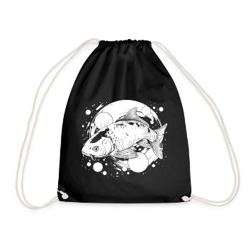 Fishing Street Art - Drawstring Bag - black - Front